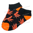 Huckleberry Design Socks Short Ankle - Black x Orange