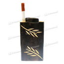 Wood Dugout with One Hitter 4inch Engraving Art Dark Brown